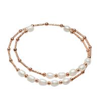 Freshwater Cultured Pearl Bracelet Freshwater Pearl with Brass plated for woman 5-6mm Length 7.5 Inch Sold By Bag