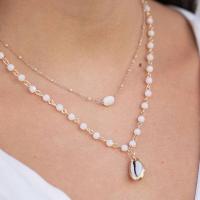Zinc Alloy Jewelry Necklace with Plastic Pearl plated Double Layer & for woman golden nickel lead & cadmium free Sold By Strand