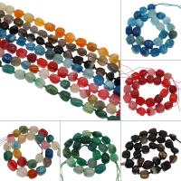 Agat perler, Agate, forskellige materialer til valg, 15x19x11mm/13x15x10mm, Hole:Ca. 2mm, Ca. 22pc'er/Strand, Solgt af Strand