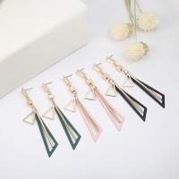 Zinc Alloy Drop Earrings Geometrical Pattern gold color plated Korean style & for woman nickel lead & cadmium free Sold By Lot