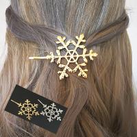 Hair Slide Zinc Alloy Snowflake plated fashion jewelry & for woman nickel lead & cadmium free 5mm*7mm Sold By PC