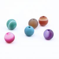 Natürliche Streifen Achat Perlen, mit Zinklegierung, rund, verschiedene Stile für Wahl & satiniert, gemischte Farben, 105x20mm,6mm, ca. 240PCs/Box, verkauft von Box