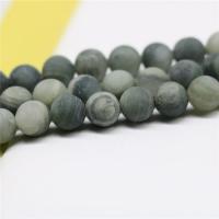 Зеленый травяной камень Бусины, Круглая, разный размер для выбора & глазированный, отверстие:Приблизительно 1mm, продается Strand