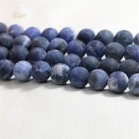 Sodalith Perlen, Sosalith, rund, verschiedene Größen vorhanden & satiniert, keine, Bohrung:ca. 1mm, verkauft von Strang