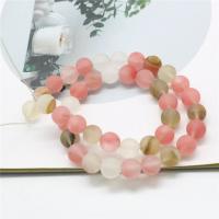 Wassermelone Perle, rund, verschiedene Größen vorhanden & satiniert, Bohrung:ca. 1mm, verkauft von Strang