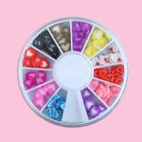 Polymer Clay Nail Decorative Chips, random style, mixed colors, 60mm, 24PCs/Lot, Sold By Lot