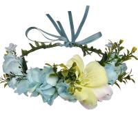 Hair Wreath, Klud, Flower, håndlavet, justerbar & for kvinde, flere farver til valg, 180mm, Solgt af PC