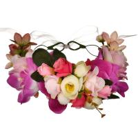 hovedbøjle, Klud, med Ribbon, Flower, håndlavet, mode smykker & for kvinde, flerfarvede, 180mm, Solgt af PC