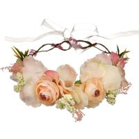 Hair Wreath, Klud, Flower, håndlavet, mode smykker & justerbar & for kvinde, flere farver til valg, 180mm, Solgt af PC