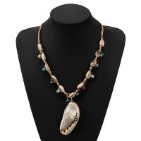 Muschel Halskette, mit Baumwolle Schnur & Harz, plattiert, Modeschmuck & für Frau, verkauft von Strang
