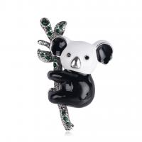 Zinc Alloy Brooches with Rhinestone & enamel Koala plated for woman nickel lead & cadmium free Sold By Lot