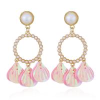Tibetan Style Tassel Earring, with Sequins & Plastic Pearl, plated, for woman, more colors for choice, nickel, lead & cadmium free, Sold By Pair