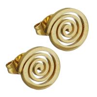 Roestvrij staal Stud Earrings, gold plated, mode sieraden & voor vrouw, 10x9.50mm, 12paren/Lot, Verkocht door Lot