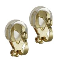 Brass Clip On Earring Finding, with Silicone, gold color plated, nickel, lead & cadmium free, 8x13.50x12mm, Hole:Approx 2mm, 200Pairs/Lot, Sold By Lot
