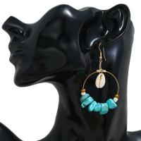 Zinc Alloy Drop Earrings with Shell & Resin plated fashion jewelry & for woman nickel lead & cadmium free Sold By Pair