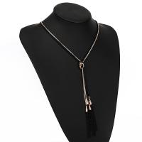 Zinc Alloy Sweater Chain Necklace plated fashion jewelry & for woman golden nickel lead & cadmium free Sold By Strand