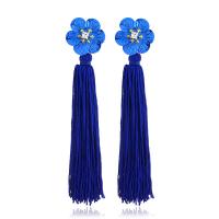 Tibetan Style Tassel Earring, with Nylon Cord, plated, fashion jewelry & for woman, more colors for choice, nickel, lead & cadmium free, Sold By Pair