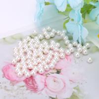 ABS-Kunststoff-Perlen Perle, rund, plattiert, DIY & verschiedene Größen vorhanden, weiß, 10Taschen/Menge, 500G/Tasche, verkauft von Menge