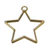 Zink Alloy Star Pendant, guldfärg pläterade, nickel, bly och kadmium gratis, 32x34x3mm, Hål:Ca 3mm, 200PC/Lot, Säljs av Lot