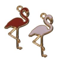 Zinc Alloy Animal Pendants Crane rose gold color plated enamel nickel lead & cadmium free Approx 1.5mm Sold By Lot