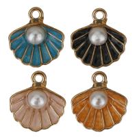 Zinc Alloy Enamel Pendants with Plastic Pearl Shell rose gold color plated nickel lead & cadmium free Approx 2mm Sold By Lot