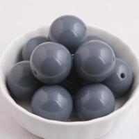 Solid Color Akryl perler, Runde, forskellig størrelse for valg & ensfarvet, grå, Hole:Ca. 1mm, Solgt af Bag