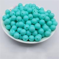 Perles acrylique de couleur unie, Rond, couleur solide, bleu, 12mm, Trou:Environ 1mm, Environ 500PC/sac, Vendu par sac