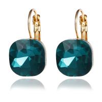 Zinc Alloy Drop Earrings with Crystal gold color plated for woman nickel lead & cadmium free Sold By Lot