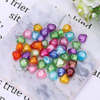 Bead i Bead Akryl perler, Heart, forgyldt, forskellig størrelse for valg & perle i perle, blandede farver, 500G/Bag, Solgt af Bag