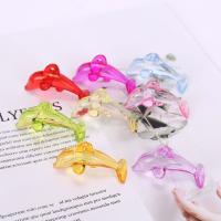 Acrylic Pendants Dolphin plated mixed colors 44*25mm Sold By Bag