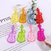 Acrylic Pendants Guitar plated DIY mixed colors 18*49mm Sold By Bag