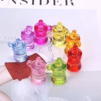 Acrylic Pendants feeding bottle plated mixed colors 21*34mm Sold By Bag