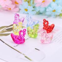 Acrylic Pendants Swan plated mixed colors 33*39*12mm Sold By Bag