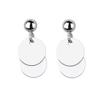 925 Sterling Silver Drop Earring, platinum plated, with plastic earnut & fashion jewelry & for woman, 8x18mm, Sold By Pair