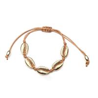 Tibetan Style Bracelet, with Shell, with 7cm extender chain, plated, braided bracelet & handmade & Unisex & different styles for choice, more colors for choice, nickel, lead & cadmium free, 12mm, Sold Per Approx 7.49 Inch Strand