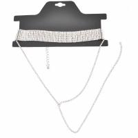 Tibetan Style Choker Necklace, plated, for woman & with rhinestone, more colors for choice, nickel, lead & cadmium free, 25x410mm, Sold Per Approx 14.97 Inch Strand