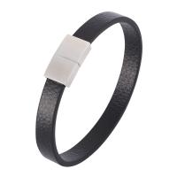 Stainless Steel Jewelry Bracelet with Microfiber PU fashion jewelry & Unisex Sold By PC
