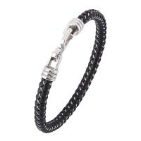 Stainless Steel Jewelry Bracelet with PU Leather fashion jewelry & Unisex 6mm Sold By PC