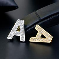 Zinc Alloy Brooches Letter A plated for woman & with rhinestone nickel lead & cadmium free 28*24mm Sold By PC