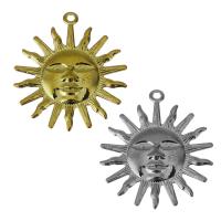 Brass Jewelry Pendants, Sun, plated, fashion jewelry, more colors for choice, nickel, lead & cadmium free, 22x25x1.50mm, Hole:Approx 1.5mm, 20PCs/Lot, Sold By Lot