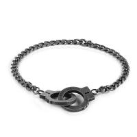 Titanium Steel Bracelet Handcuffs plated Unisex & twist oval chain & hollow Sold Per Approx 9 Inch Strand