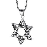 Stainless Steel Pendants, Hexagram, plated, fashion jewelry & hollow, more colors for choice, 35x55mm, Sold By PC