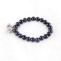 Natural Blue Goldstone Bracelets, with Tibetan Style, Unisex & different size for choice, Sold Per Approx 6.30 Inch Strand