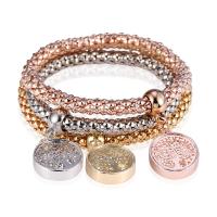 Bracelet en alliage de zinc, Placage, trois pièces & bijoux de mode & bracelet à breloques & pour femme, Vendu par fixé