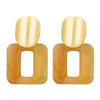 Zinklegierung Ohrringe, mit Acetat-Blatt, plattiert, Modeschmuck & für Frau, keine, frei von Nickel, Blei & Kadmium, verkauft von Paar