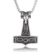 Edelstahl Schmuck Halskette, Thors Hammer, Modeschmuck & für den Menschen, Silberfarbe, verkauft von PC