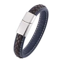Stainless Steel Jewelry Bracelet, with Microfiber PU, fashion jewelry & Unisex & different size for choice, Sold By PC
