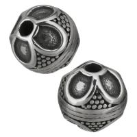 Perlas de acero inoxidable, color original, 9.50x10x9.50mm, agujero:aproximado 2mm, 20PCs/Grupo, Vendido por Grupo