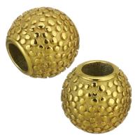 Stainless Steel European Beads, gold color plated, 11.50x10x11.50mm, Hole:Approx 5mm, 20PCs/Lot, Sold By Lot