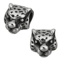 Perlas de acero inoxidable, Leopardo, Vintage, color original, 11x9x13.50mm, agujero:aproximado 5mm, 20PCs/Grupo, Vendido por Grupo